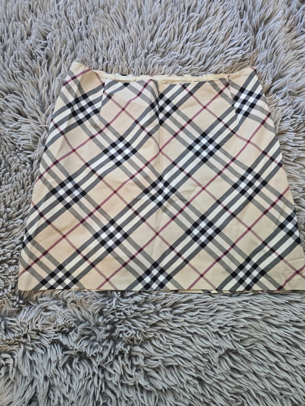 Burberry Beige Plaid Mini Skirt